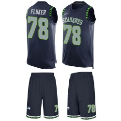 Limited Men's D.J. Fluker Navy Blue Jersey - #78 Football Seattle Seahawks Tank Top Suit