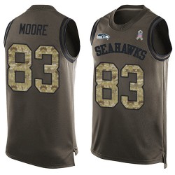 Limited Men's David Moore Green Jersey - #83 Football Seattle Seahawks Salute to Service Tank Top