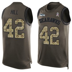 Limited Men's Delano Hill Green Jersey - #42 Football Seattle Seahawks Salute to Service Tank Top