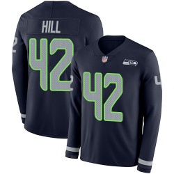 Limited Men's Delano Hill Navy Blue Jersey - #42 Football Seattle Seahawks Therma Long Sleeve