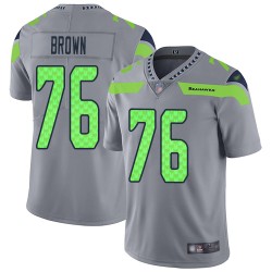 Limited Men's Duane Brown Silver Jersey - #76 Football Seattle Seahawks Inverted Legend
