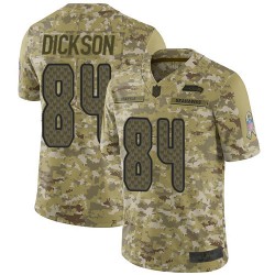 Limited Men's Ed Dickson Camo Jersey - #84 Football Seattle Seahawks 2018 Salute to Service