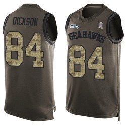 Limited Men's Ed Dickson Green Jersey - #84 Football Seattle Seahawks Salute to Service Tank Top