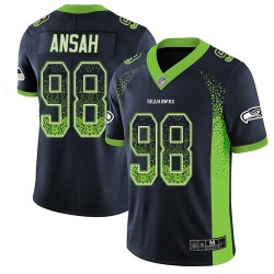 Limited Men's Ezekiel Ansah Navy Blue Jersey - #98 Football Seattle Seahawks Rush Drift Fashion