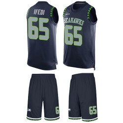Limited Men's Germain Ifedi Navy Blue Jersey - #65 Football Seattle Seahawks Tank Top Suit
