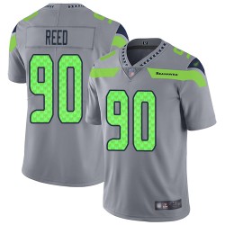 Limited Men's Jarran Reed Silver Jersey - #90 Football Seattle Seahawks Inverted Legend