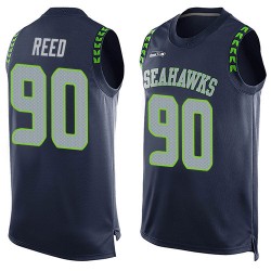 Limited Men's Jarran Reed Navy Blue Jersey - #90 Football Seattle Seahawks Player Name & Number Tank Top