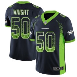 Limited Men's K.J. Wright Navy Blue Jersey - #50 Football Seattle Seahawks Rush Drift Fashion