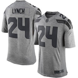 Limited Men's Marshawn Lynch Gray Jersey - #24 Football Seattle Seahawks Gridiron