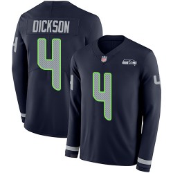 Limited Men's Michael Dickson Navy Blue Jersey - #4 Football Seattle Seahawks Therma Long Sleeve