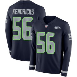 Limited Men's Mychal Kendricks Navy Blue Jersey - #56 Football Seattle Seahawks Therma Long Sleeve
