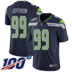 Limited Men's Quinton Jefferson Navy Blue Home Jersey - #99 Football Seattle Seahawks 100th Season Vapor Untouchable