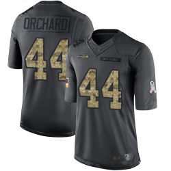Limited Men's Nate Orchard Black Jersey - #44 Football Seattle Seahawks 2016 Salute to Service