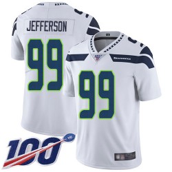 Limited Men's Quinton Jefferson White Road Jersey - #99 Football Seattle Seahawks 100th Season Vapor Untouchable
