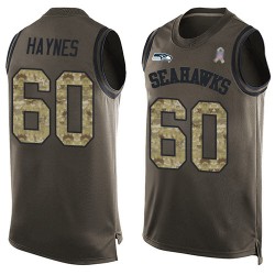 Limited Men's Phil Haynes Green Jersey - #60 Football Seattle Seahawks Salute to Service Tank Top