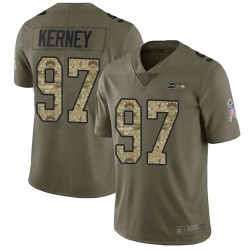 Limited Men's Patrick Kerney Olive/Camo Jersey - #97 Football Seattle Seahawks 2017 Salute to Service