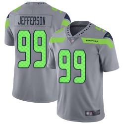 Limited Men's Quinton Jefferson Silver Jersey - #99 Football Seattle Seahawks Inverted Legend