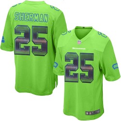Limited Men's Richard Sherman Green Jersey - #25 Football Seattle Seahawks Strobe
