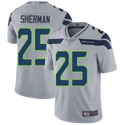 Limited Men's Richard Sherman Grey Alternate Jersey - #25 Football Seattle Seahawks Vapor Untouchable