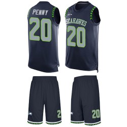 Limited Men's Rashaad Penny Navy Blue Jersey - #20 Football Seattle Seahawks Tank Top Suit