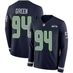 Limited Men's Rasheem Green Navy Blue Jersey - #94 Football Seattle Seahawks Therma Long Sleeve