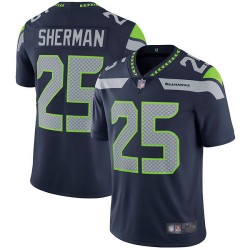 Limited Men's Richard Sherman Navy Blue Home Jersey - #25 Football Seattle Seahawks Vapor Untouchable