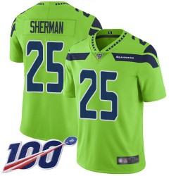 Limited Men's Richard Sherman Green Jersey - #25 Football Seattle Seahawks 100th Season Rush Vapor Untouchable