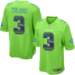 Limited Men's Russell Wilson Green Jersey - #3 Football Seattle Seahawks Strobe