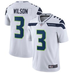 Limited Men's Russell Wilson White Road Jersey - #3 Football Seattle Seahawks Vapor Untouchable