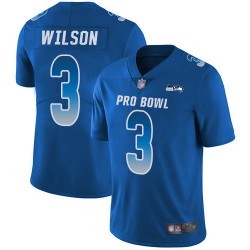 Limited Men's Russell Wilson Royal Blue Jersey - #3 Football Seattle Seahawks NFC 2019 Pro Bowl