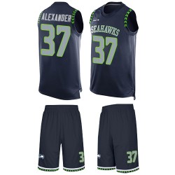 Limited Men's Shaun Alexander Navy Blue Jersey - #37 Football Seattle Seahawks Tank Top Suit