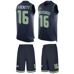 Limited Men's Tyler Lockett Navy Blue Jersey - #16 Football Seattle Seahawks Tank Top Suit