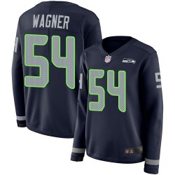 Limited Women's Bobby Wagner Navy Blue Jersey - #54 Football Seattle Seahawks Therma Long Sleeve