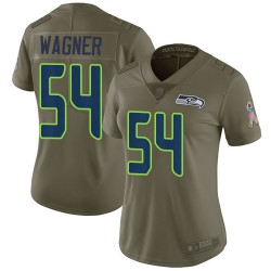 Limited Women's Bobby Wagner Olive Jersey - #54 Football Seattle Seahawks 2017 Salute to Service