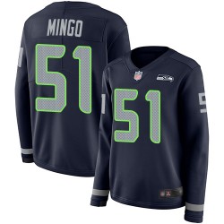 Limited Women's Barkevious Mingo Navy Blue Jersey - #51 Football Seattle Seahawks Therma Long Sleeve