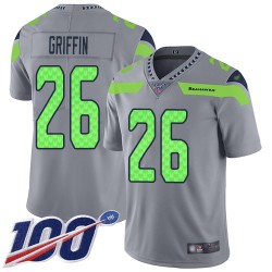 Limited Men's Shaquill Griffin Silver Jersey - #26 Football Seattle Seahawks 100th Season Inverted Legend