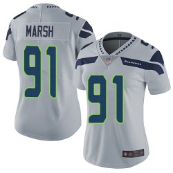 Limited Women's Cassius Marsh Grey Alternate Jersey - #91 Football Seattle Seahawks Vapor Untouchable