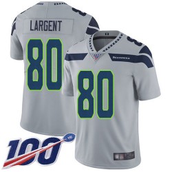 Limited Men's Steve Largent Grey Alternate Jersey - #80 Football Seattle Seahawks 100th Season Vapor Untouchable