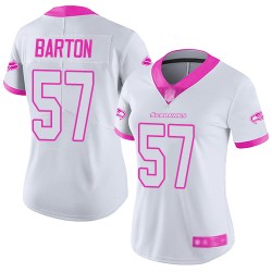 Limited Women's Cody Barton White/Pink Jersey - #57 Football Seattle Seahawks Rush Fashion