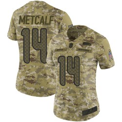 Limited Women's D.K. Metcalf Camo Jersey - #14 Football Seattle Seahawks 2018 Salute to Service