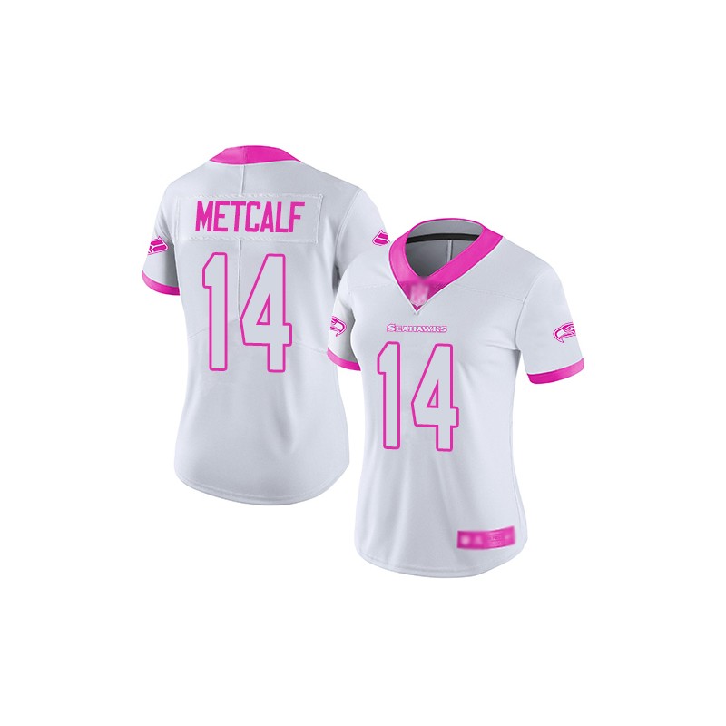 كرين تصوير Limited Women's D.K. Metcalf White/Pink Jersey - #14 Football Seattle  Seahawks Rush Fashion Size S كرين تصوير