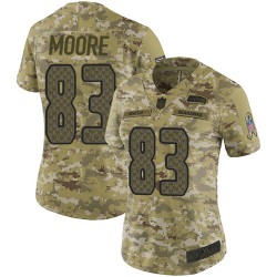 Limited Women's David Moore Camo Jersey - #83 Football Seattle Seahawks 2018 Salute to Service