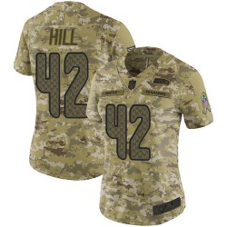 Limited Women's Delano Hill Camo Jersey - #42 Football Seattle Seahawks 2018 Salute to Service