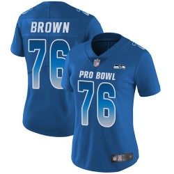 Limited Women's Duane Brown Royal Blue Jersey - #76 Football Seattle Seahawks 2018 Pro Bowl