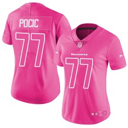 Limited Women's Ethan Pocic Pink Jersey - #77 Football Seattle Seahawks Rush Fashion