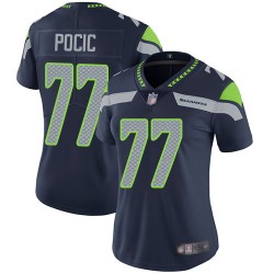 Limited Women's Ethan Pocic Navy Blue Home Jersey - #77 Football Seattle Seahawks Vapor Untouchable