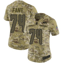 Limited Women's George Fant Camo Jersey - #74 Football Seattle Seahawks 2018 Salute to Service