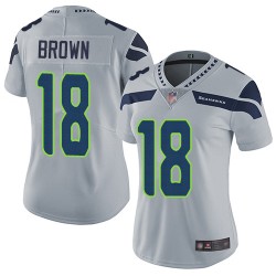 Limited Women's Jaron Brown Grey Alternate Jersey - #18 Football Seattle Seahawks Vapor Untouchable