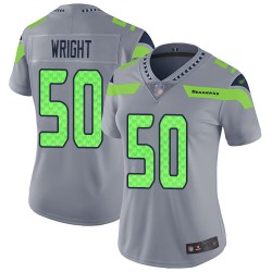 Limited Women's K.J. Wright Silver Jersey - #50 Football Seattle Seahawks Inverted Legend