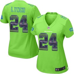 Limited Women's Marshawn Lynch Green Jersey - #24 Football Seattle Seahawks Strobe